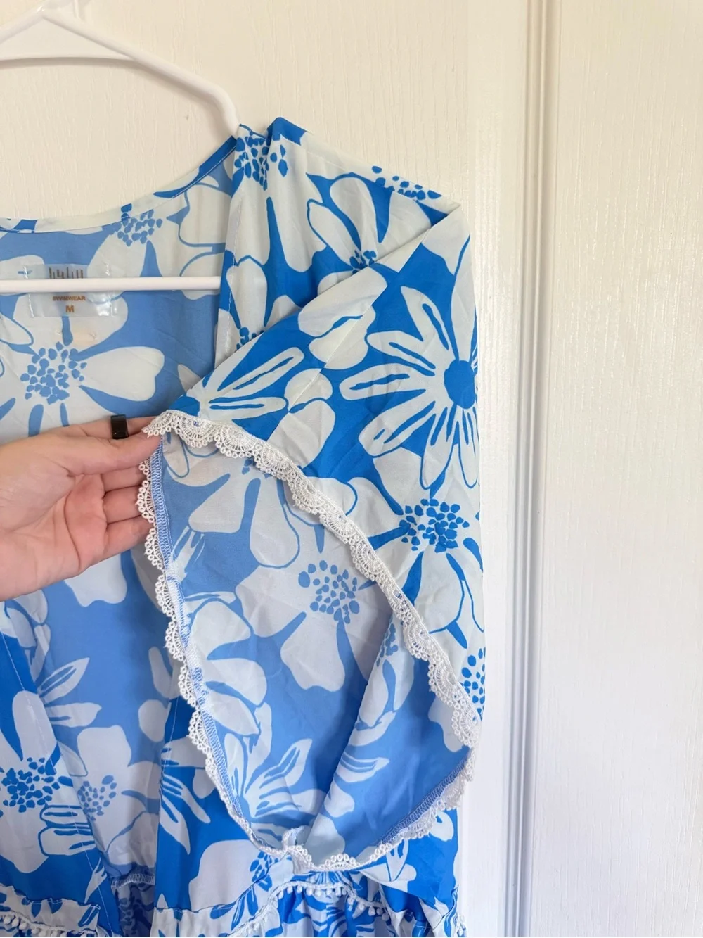 Palmacea Swimwear Blue & White Floral Maxi Swim Coverup